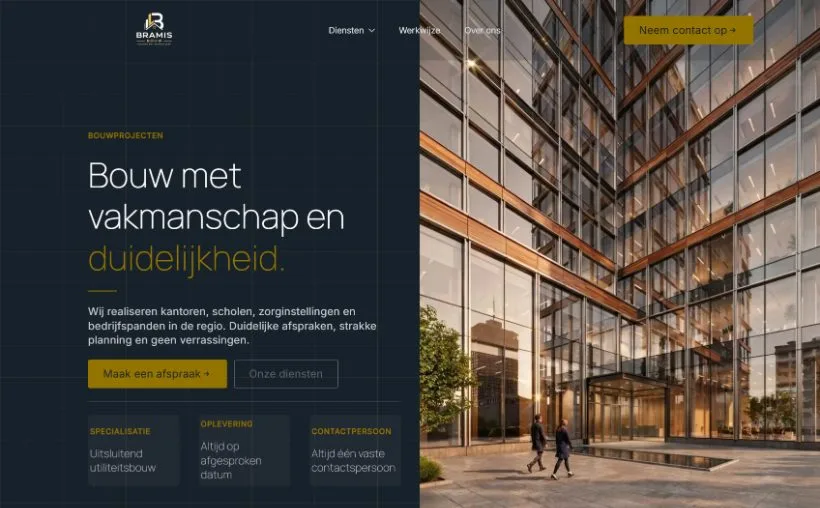 Website van Bramis Bouw